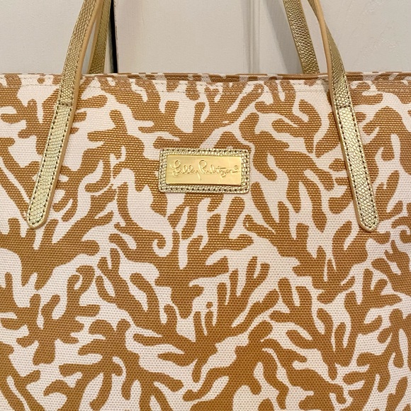 RARE NWOT Lilly Pulitzer Resort Tote Natural Treasure - Picture 9 of 14